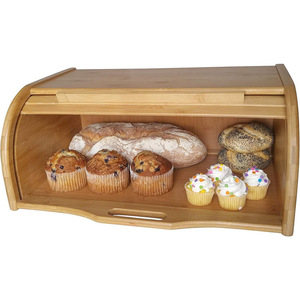 Japanese Style Multi Layer Bamboo Bread Box Rectangle Multifunctional Storage Box For <b>Kitchen</b> Household Use - Product Image 3