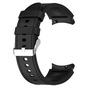 Correa de Reloj de Silicona y Cuero de 20 mm para <span class=keywords><strong>Samsung</strong></span> <span class=keywords><strong>Galaxy</strong></span> <span class=keywords><strong>Watch</strong></span> 7 6 <span class=keywords><strong>5</strong></span> 4 3 40 mm 44 mm 41 mm con Hebilla Plateada - Product Image 6