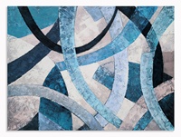 Impression de peinture à l'huile abstraite moderne turquoise avec texture en relief, art mural pour la maison, l'hôtel, le bureau, vente en gros