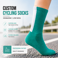 Chaussettes de cyclisme en tissu éponge personnalisées en gros, faible MOQ, avec procédé Jacquard, logo OEM personnalisé, chaussettes de sport athlétiques