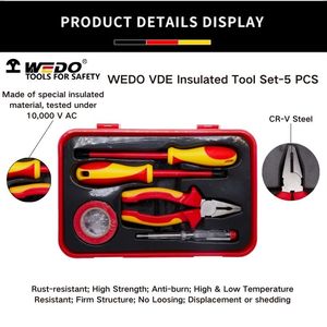 Wedo VDE Cách Điện Tay Điện hộp công cụ thiết lập <span class=keywords><strong>5</strong></span> cái - Product Image 5