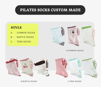 Chaussettes de Pilates multicolores personnalisées avec nœud antidérapant, soutien de la voûte plantaire, logo personnalisé, en coton premium, chaussettes de yoga mi-mollet