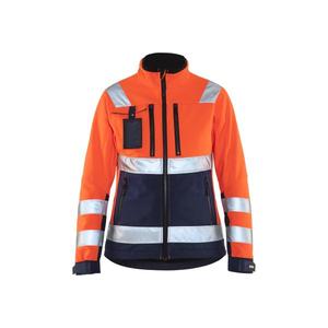 BLAKLADER - 490225175389L Women's <b>Hi</b>-<b>Vis</b> <b>Softshell</b> <b>jacket</b> Orange/Navy blue - EAN 7330509508510 <b>HI</b>-<b>VIS</b> WORKWEAR - Product Image 1
