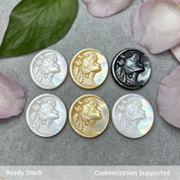 Piezas de Joyería de Madreperla con Patrón de Sailor Moon Talladas con CNC, Conchas Naturales para Hacer Collares y Pulseras