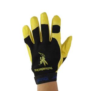 WELLAS 10-2680 Guantes mecánicos de cuero genuino a prueba de aceite a prueba de humedad con puño elástico <span class=keywords><strong>12</strong></span> pulgadas sin silicona amarillo - Product Image 3