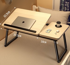 Altura ajustable, escritorio plegable con espacio de almacenamiento, perfecto para computadora portátil, TV, trabajo en la cama, lectura, escritura, comer, ver películas - Product Image 3