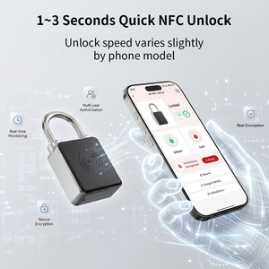 กุญแจล็อคอัจฉริยะแบบ NFC ไร้แบตเตอรี่ ใช้ระบบสัมผัสเพื่อปลดล็อค ผลิตจากโลหะผสมสังกะสี กันน้ำระดับ IP65 พร้อมฟังก์ชันปลดล็อคผ่านแอปพลิเคชันมือถือ และบันทึกการปลดล็อค - Product Image 4