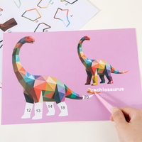 Ensemble de puzzles autocollants à faire soi-même pour enfants, jeu d'activités créatives d'art et d'artisanat, puzzle de peinture à stickers multi-thèmes pour enfants