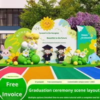 Decoración de Pared para Actividades Escolares con Globos y Panel de KT Impresos Digitalmente para Regreso a Clases y Graduación, Jardín de Infancia y Primaria