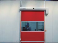 Porte à enroulement rapide résistante au vent, porte automatique à induction à grande vitesse pour la logistique d'entrepôt