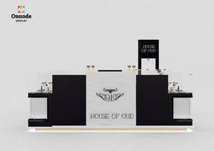 Refined Wood & Gold Perfume Display Cabinets | Custom Kiosks with Full Store Design Solutions for Malls & Retailers - Product Image 2