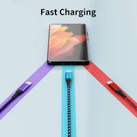 Câble de charge multi-appareils en nylon Micro USB Type-C avec conducteur en cuivre pur, longueur 1 m, pour téléphone portable et ordinateur
