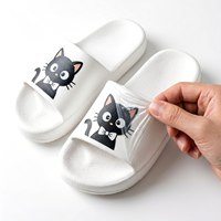 Autocollants en papier adhésif découpés en forme de cœur avec logo personnalisé pour chaussures, chapeaux, pantoufles, étiquettes en tissu, transfert à froid, cadeaux et artisanat