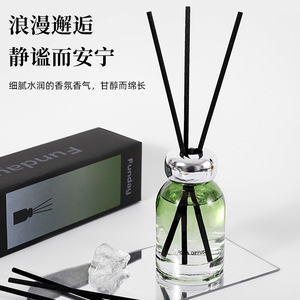 Funday Flameless Aromatherapy 110ml Round Shoulder Bottle Silver Cap <b>Reed</b> <b>Diffuser</b> for Home Indoor Use - Product Image 5