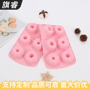 Silicone Donut Mold 6 Cavity Pink Baking Mold For Cake And Cookie Making - Product Image 3