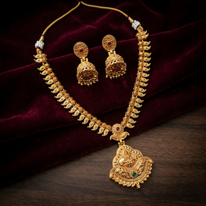 High Quality Latest Designed Long Bridal Necklace <b>Set</b> Alloy Gold Plated Earrings Vintage Engagement Wedding - Product Image 2