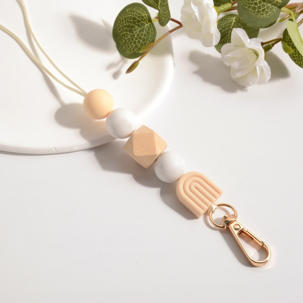Wholesale Anti-Lost Spring Rope Keychain Plastic and Silicone Telephone Cable Keychain with Keychain Image 5