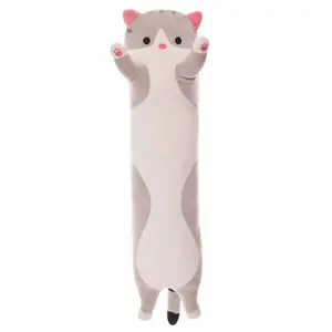 DL6765 아기 어린이 장난감 부드러운 고양이 큰 포옹 봉제 베개 만화 긴 고양이 고양이 다리 잠자는 동반자 볼스터 장난감 박제 애니