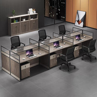 Bureaux et chaises de travail modulaires personnalisés pour employés, type L, 2/4/6/8 postes, poste de travail simple et moderne pour le personnel
