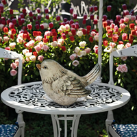 Figurine d'oiseau rustique vintage et moderne en résine sculptée pour décor d'oiseau en polyrésine de ferme pour voitures et maison