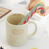 Série de Noël créative : Agitateur en verre rayé coloré, mignon, à long manche, pour jus et café