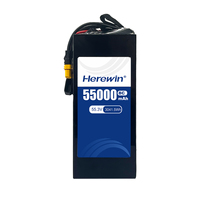 Аккумулятор Herewin 8C 14S1P 55.3V 55000mAh с высокой плотностью энергии, легкий, высоковольтный, для сельскохозяйственных БПЛА VTOL