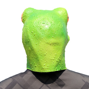 Masque de grenouille en latex, couvre-chef animal, taille unique, accessoires de costume pour Halloween, cosplay, fête - Product Image 5