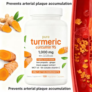 Curcumin kapsülleri (şişe başına 120) endotel fonksiyonunu iyileştirmek ve kalp hastalığı riskini azaltmak için kullanılır - Product Image 2