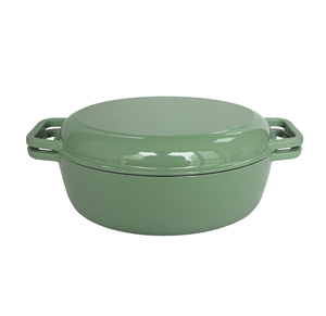 Casserole <span class=keywords><strong>en</strong></span> <span class=keywords><strong>fonte</strong></span> émaillée antiadhésive, nouvelle conception brevetée, 2 <span class=keywords><strong>en</strong></span> 1, <span class=keywords><strong>cocotte</strong></span> 6,23 L avec couvercle de poêle 2,07 L pour la cuisine à domicile - Product Image 2