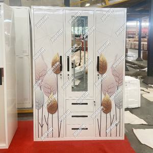 Dormitorio armario almirah luz diseño hierro metal 3 puertas correderas armario <span class=keywords><strong>de</strong></span> acero - Product Image 3