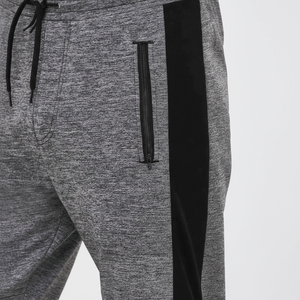 Pantalon de survêtement en polyester et coton XL pour hommes, logo brodé personnalisable, respirant, gris et solide, pantalon de jogging actif, vente en gros - Product Image 1