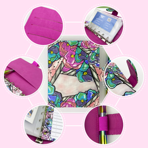 A6 Custom PU Leather Money Savings Organizer <strong>Mini</strong> Metal Ring Budget Binder With Cash Tracker <strong>Envelopes</strong> - Product Image 6