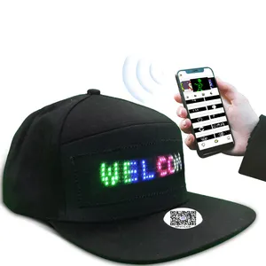 Flashing Light UP LED Hat Sports Travel Sun Protect Baseball Cap APP Controlled Message Display LED Hat Cap