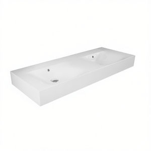 Lavabo Doble de Pared de 120 cm Sin Orificio para Grifo, Lavabo para Baño - Product Image 3