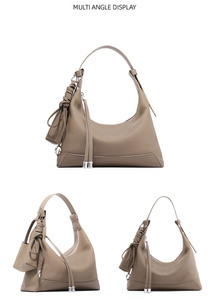 Bolso de Mano de Cuero Vacuno Suave Informal de Lujo para Mujer, con Cierre de Cremallera, Bolso Bandolera para Mujer - Product Image 4