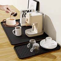 Tapis de machine à café en silicone rectangulaire, tapis de bar à café, facile à nettoyer, antidérapant, tapis de séchage pour vaisselle