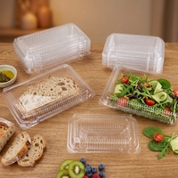 Emballage alimentaire jetable personnalisé en plastique de qualité alimentaire, boîte à clapet transparente pour le stockage des fruits secs, des légumes, etc.