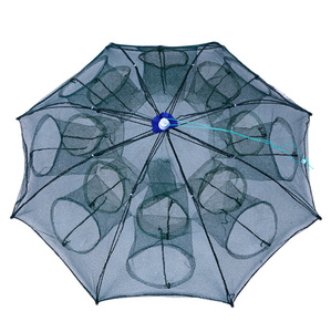 Trampa de malla de nailon fundido para camarones y cangrejos, automática, plegable, de 4 a 24 agujeros, para pesca en Lago, Río y Arroyo - Product Image 1
