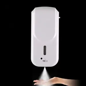 Elektrikli otomatik el temizleyici dispenseri, sprey köpük jel sensörlü sabunluk tuvalet alkol püskürtme makinesi plastik Modern otel beyaz