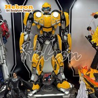 Özelleştirilmiş Büyük Açık Alan Plaza Robotu Transformer Serisi Optimus Prime Bumblebee Reçine Fiberglas Heykeli