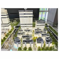 Modelo de escala arquitectónica moderna personalizable para parques industriales, hoteles y villas LED con luces, construcción de plástico duradero
