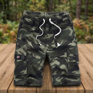 Custom Logo OEM Service Men's Multicolor Tactical Cargo Casual Shorts Mid Waist Drawstring Closure Breathable Waterproof Canvas - Product Image 3