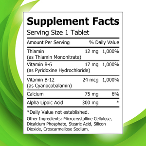 Vitaminas de Marca Privada OEM con Ácido Alfa Lipoico en Tabletas con Vitamina B-6 y B-12 que Apoyan un Metabolismo Saludable y Niveles de Energía - Product Image 2