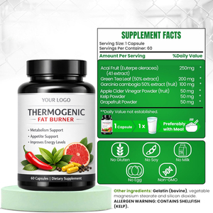 Cápsulas Slim <span class=keywords><strong>Pro</strong></span> Quemagrasas con Extracto de Fruta de Acai, Suplemento Herbal para el Control de Peso, Certificado GMP para Adultos, Suministro de Fábrica - Product Image 6