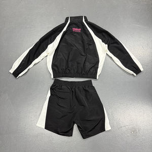 مخصص الصيف قطعتين لصق الجلود سترة قصيرة مجموعة عالية الجودة جلد مدبوغ النسيج والجلد بدلة رياضية الرجال - Product Image 5