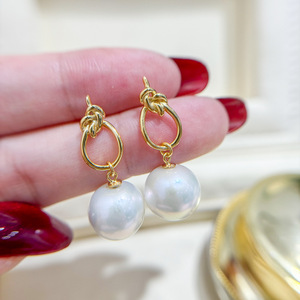Accessoires en argent S925 pour la création de bijoux, plateau vide avec perles rondes de 8 à 12 mm, boucles d'oreilles pendantes tendance 22227 - Product Image 1