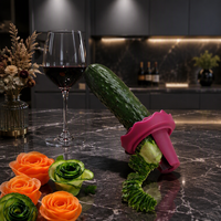Spiraliseur manuel pour la cuisine - Coupe-légumes multifonctionnel avec lames en acier inoxydable, réutilisable, portable, en matériau PP de qualité alimentaire