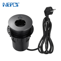 Prise de courant de bureau encastrée de haute qualité 65W PD3.0 Type C 16A 250V avec prise inférieure pour postes de travail
