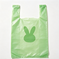 Sac fourre-tout jetable en plastique vert avec motif animalier pour magasin de détail