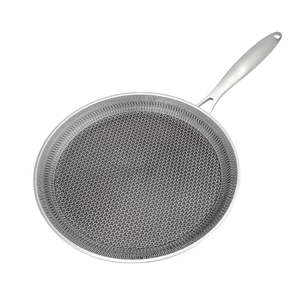 Poêle à crêpes en acier inoxydable ultra-résistant, martelé, non revêtu, résistant aux rayures, compatible avec toutes les plaques de cuisson, multifonctionnel, cuisine - Product Image 1